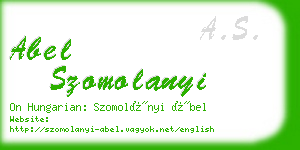 abel szomolanyi business card